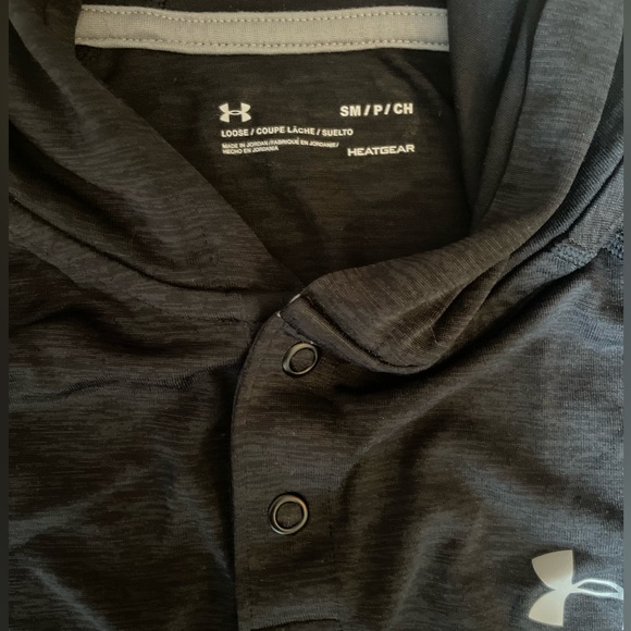 Under Armour Men’s Dark Grey Heatgear Hoodie Button Longsleeve Shirt - Picture 4 of 6